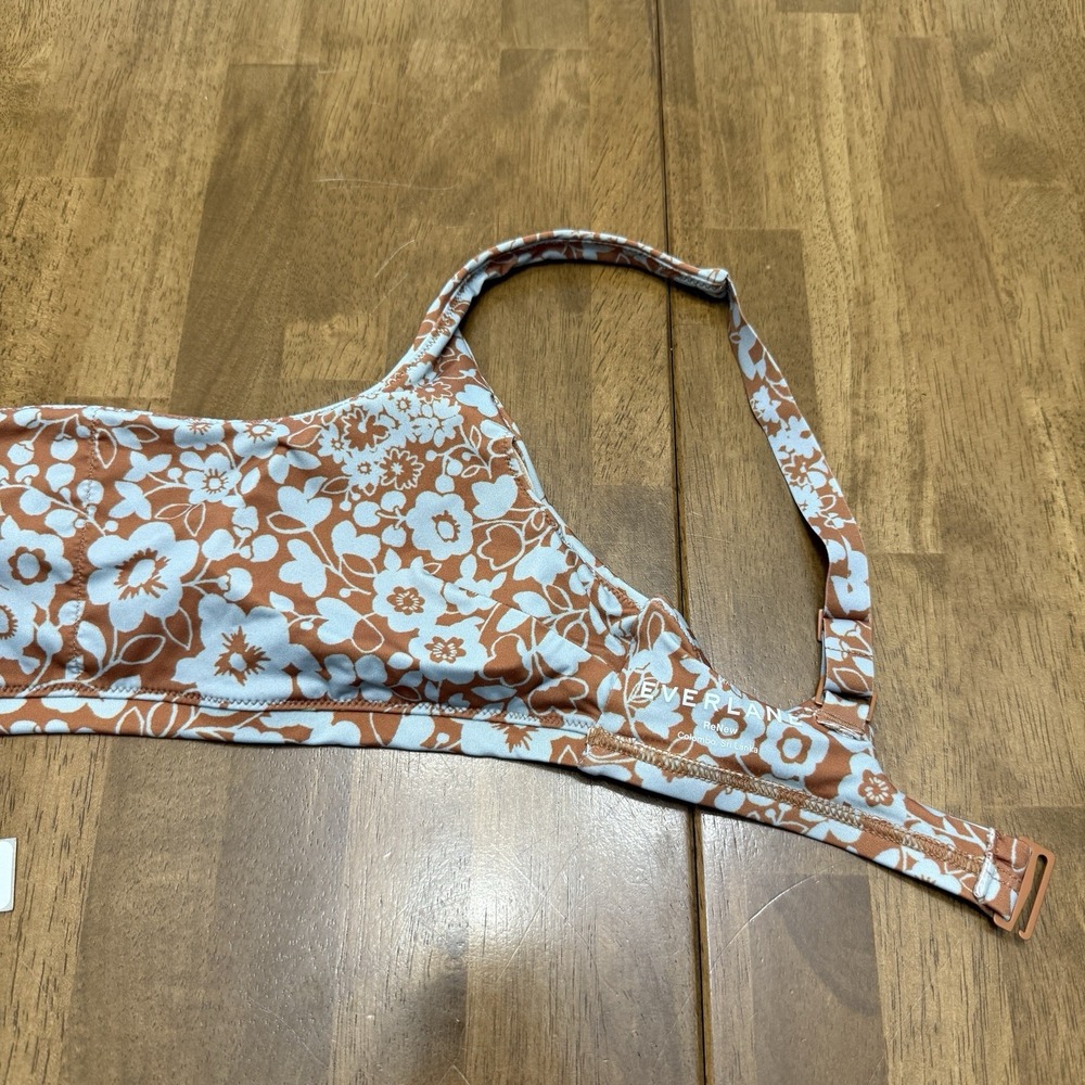 Everlane bikini top women's XXS floral‎ romantic cottage square neck ReNew NEW - Picture 5 of 10